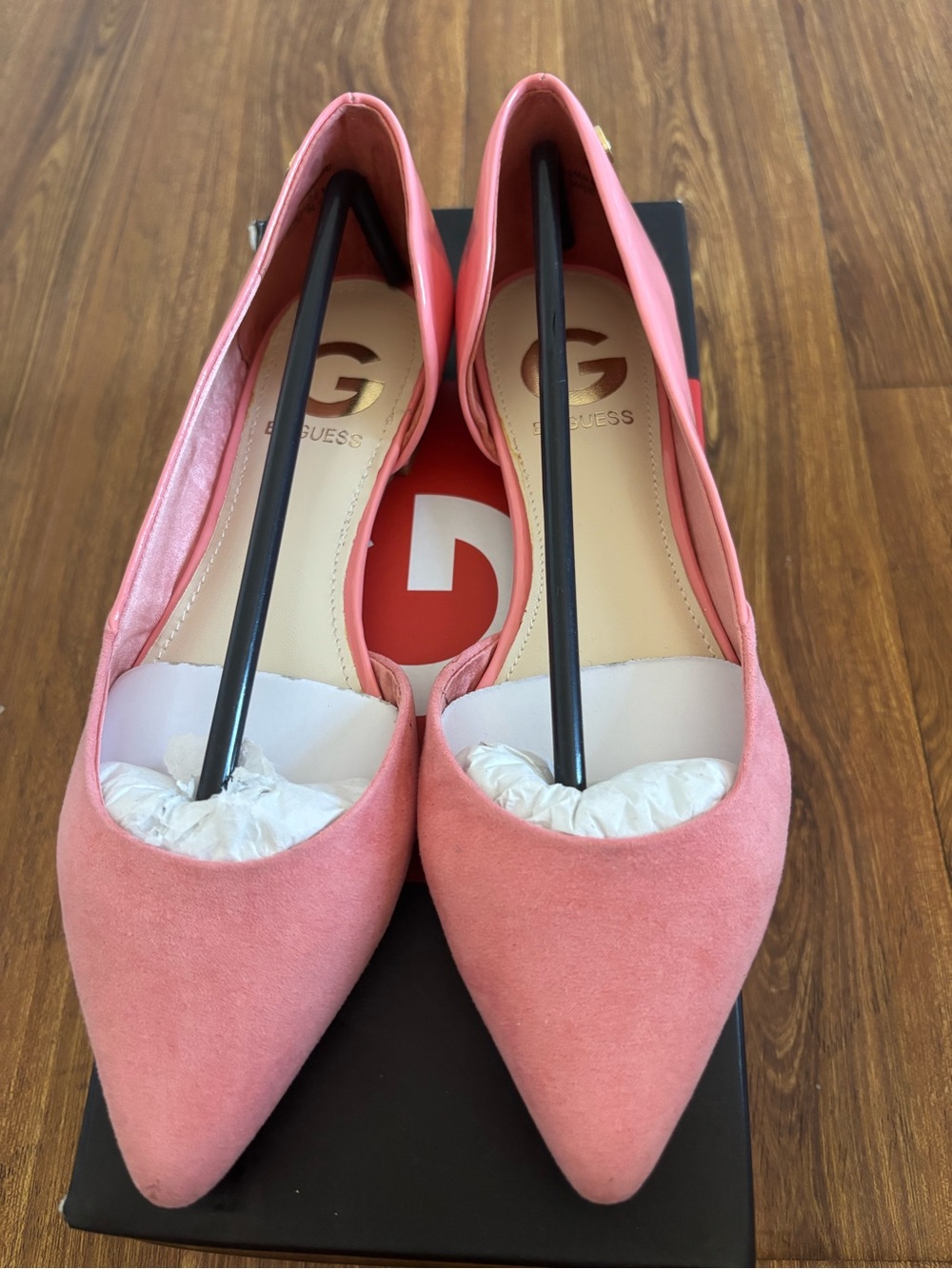 GUESS Pink Pointed-Toe Suede Flats